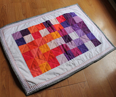 First finish for 2012, Purples and Peaches Solid Mosaic