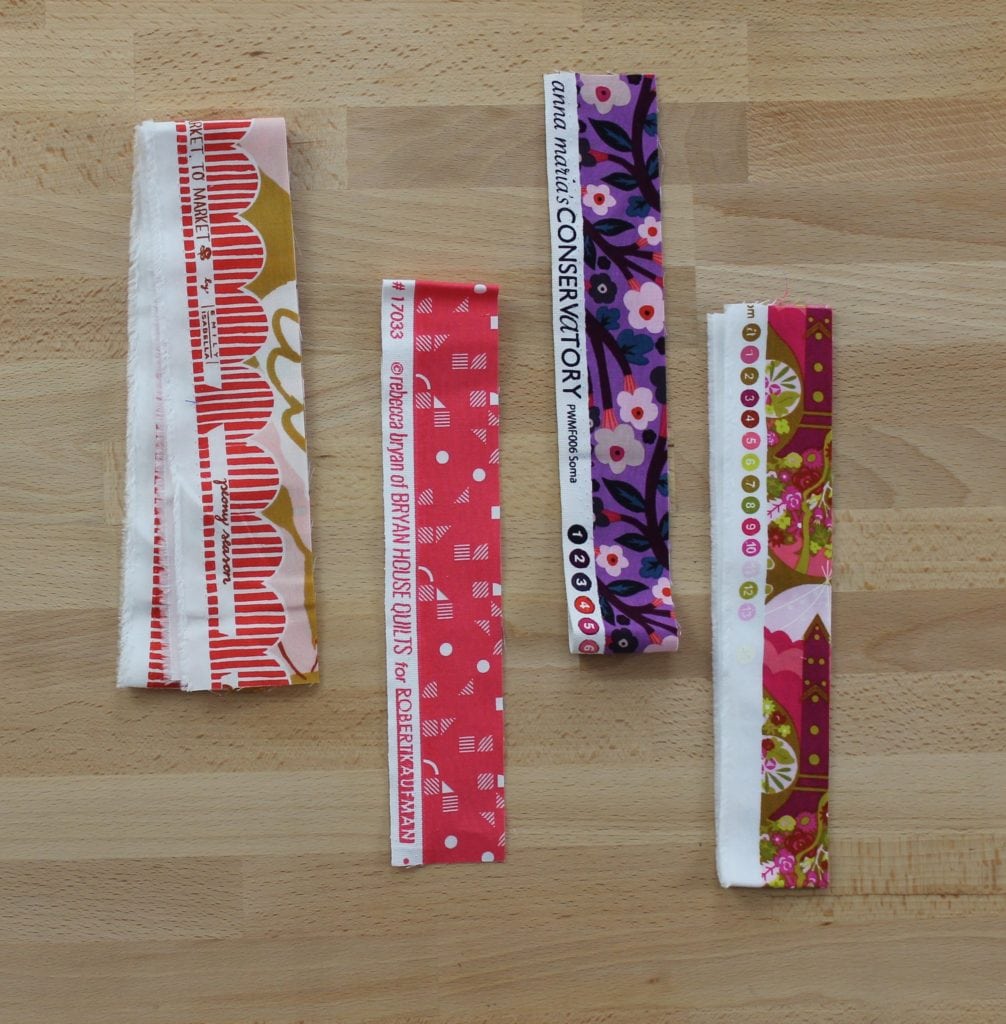 Sewing with fabric selvages - strips