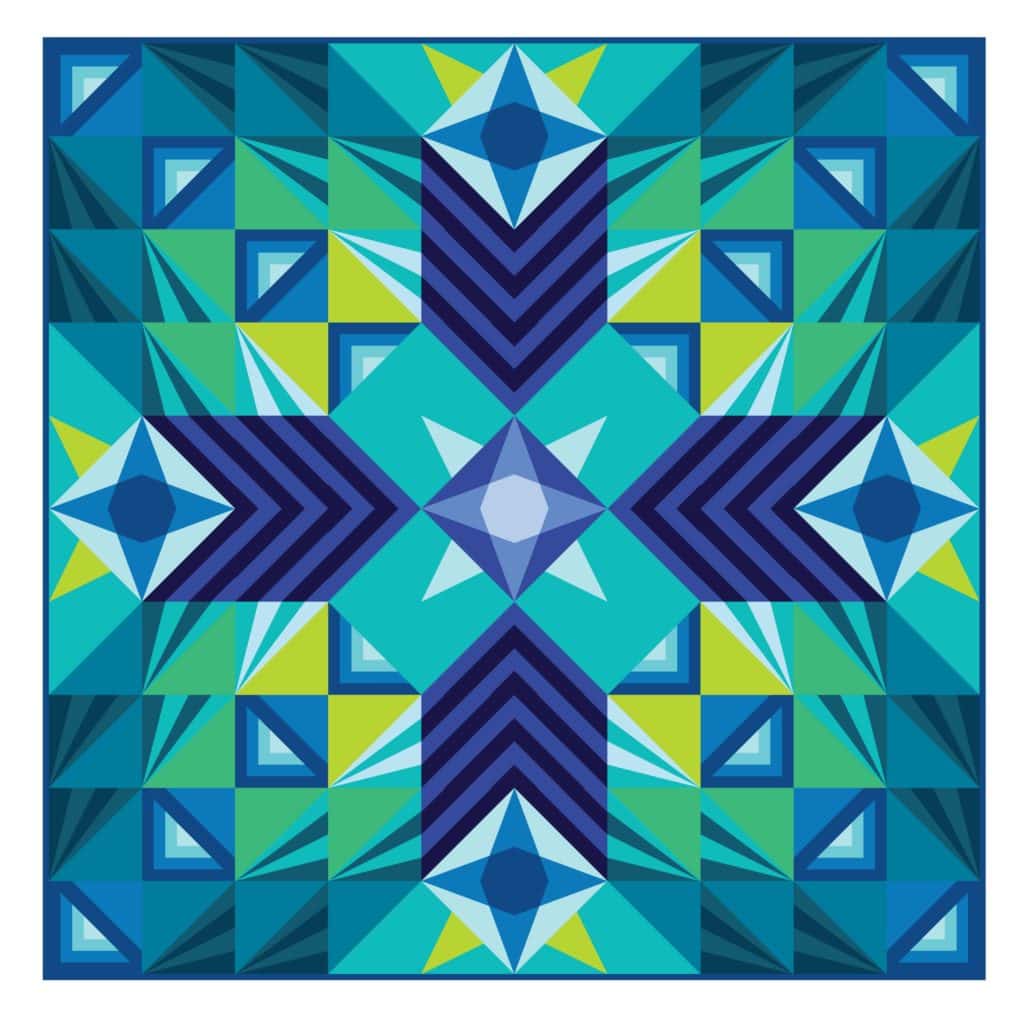 Stargazer Quilt BOM Pattern, Modern Triangle Quilts, by Rebecca Bryan