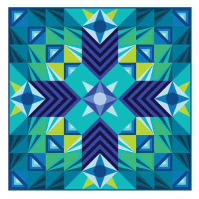 Stargazer, a modern block of the month quilt