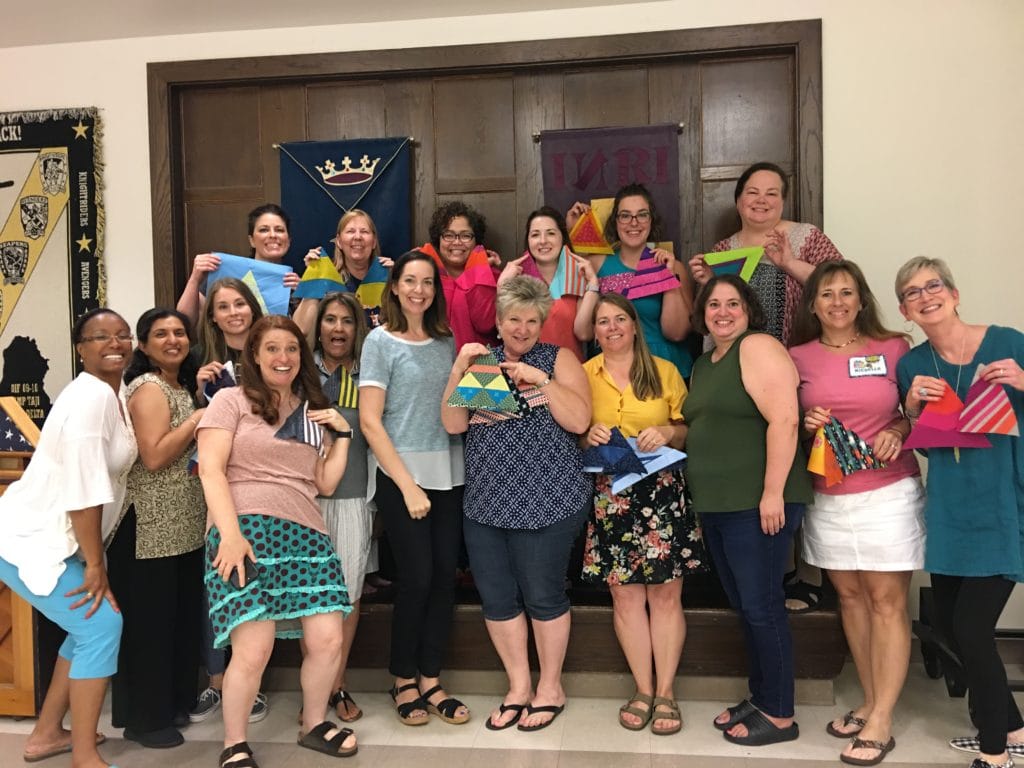 Rebecca Bryan teaching at the Houston Modern Quilt Guild