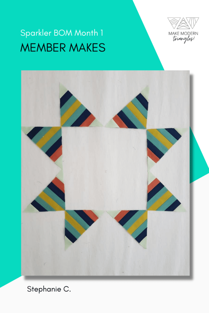 triangle blocks in multi-color palette.