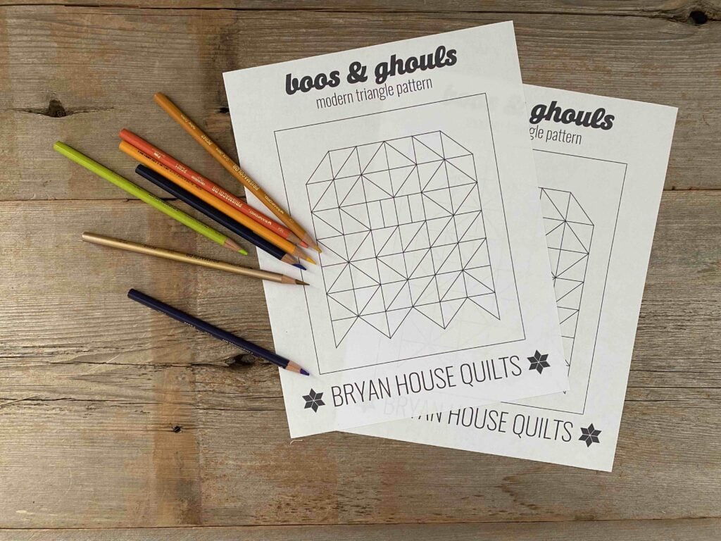 Free coloring sheets when you join the Spooky Summer Quilt Along.