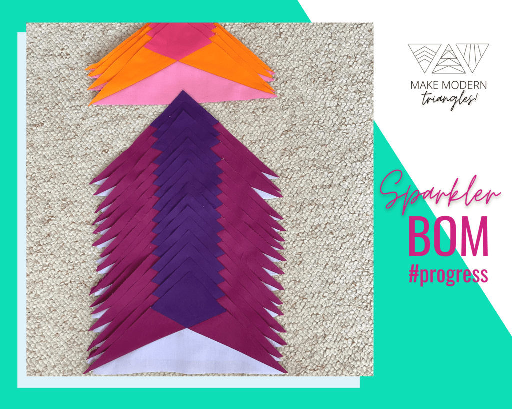 Modern fabric triangles in bright colors.