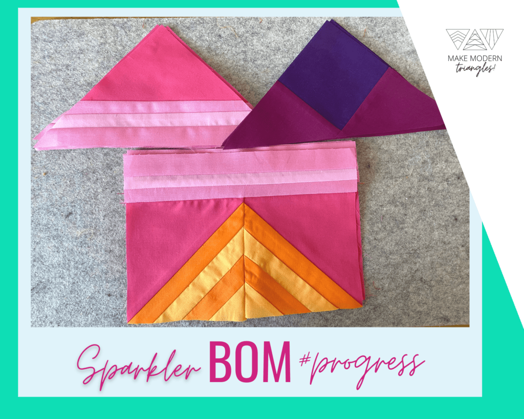 Modern fabric triangles in bright colors.