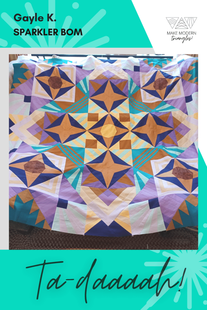 Sparkler BOM finish by Make Modern Triangles Club member Gayle K.