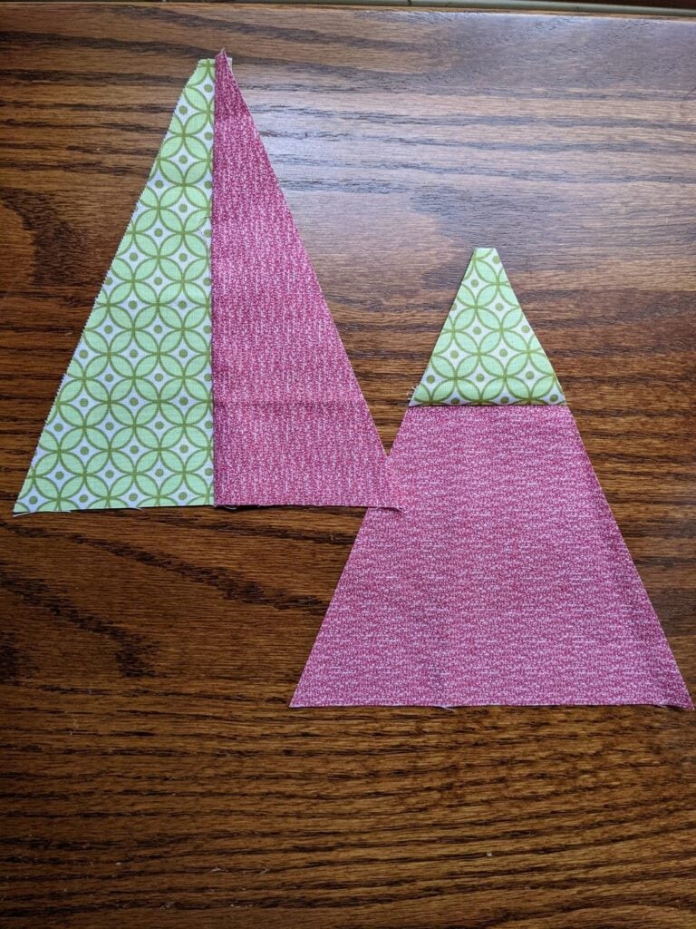 Two blocks used in Merry Modern Triangles quilt along.