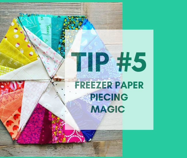 Featured image for tip #5 - a freezer paper pieced quilt block