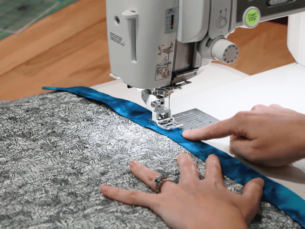 Machine bind a quilt