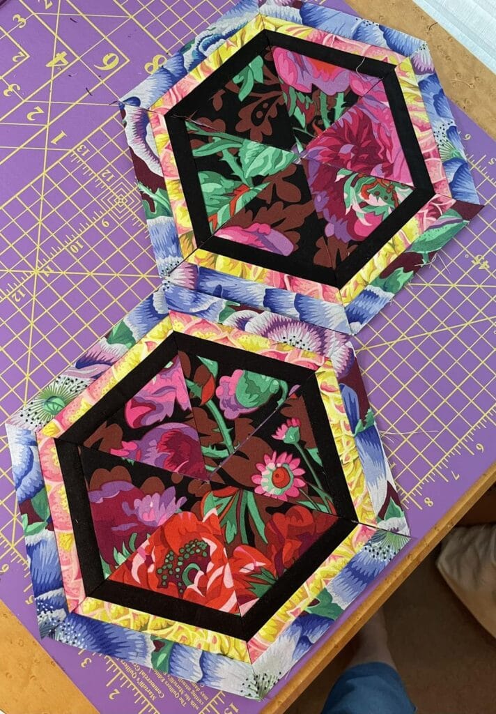 Make Modern Triangles member Sherry B. Month 5 blocks for Cosmos BOM.