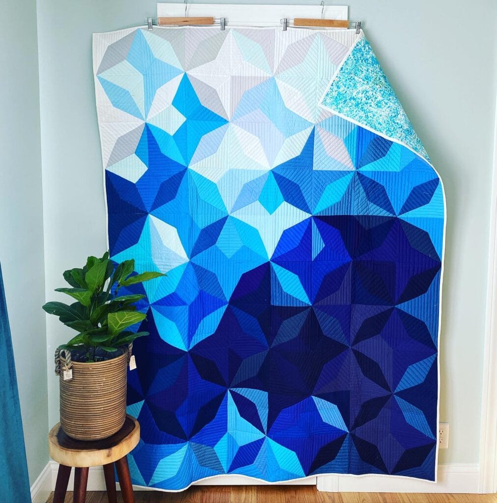 monochromatic blue scheme quilt