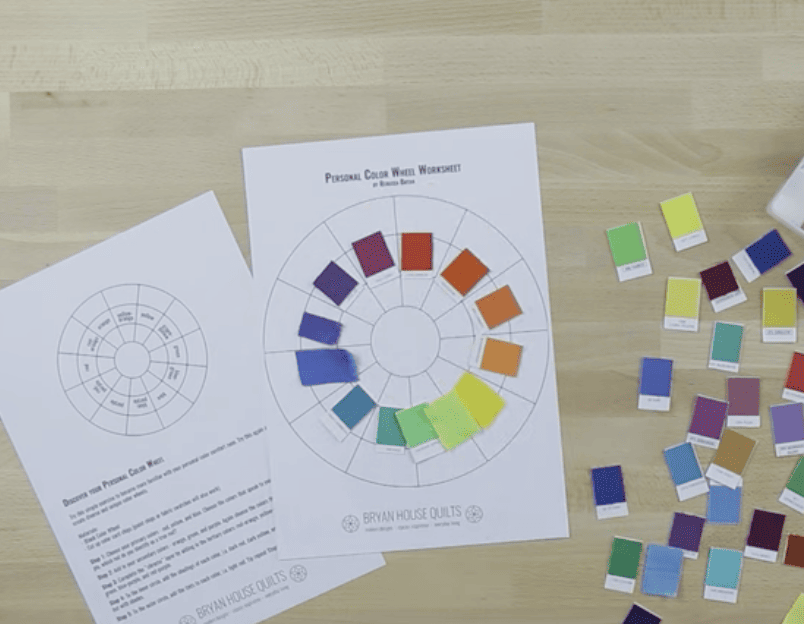 setting up tertiary colors on the personal color wheel worksheet