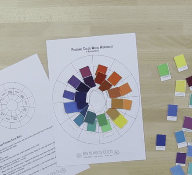 setting up shades of colors on the personal color wheel worksheet