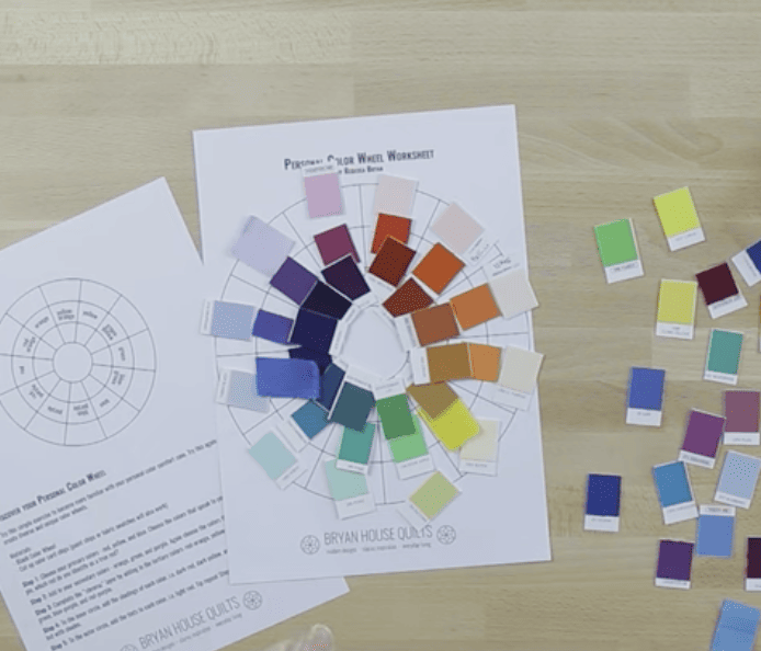 setting up tints of colors on the personal color wheel worksheet