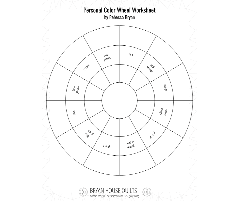 Personal Color wheel Worksheet