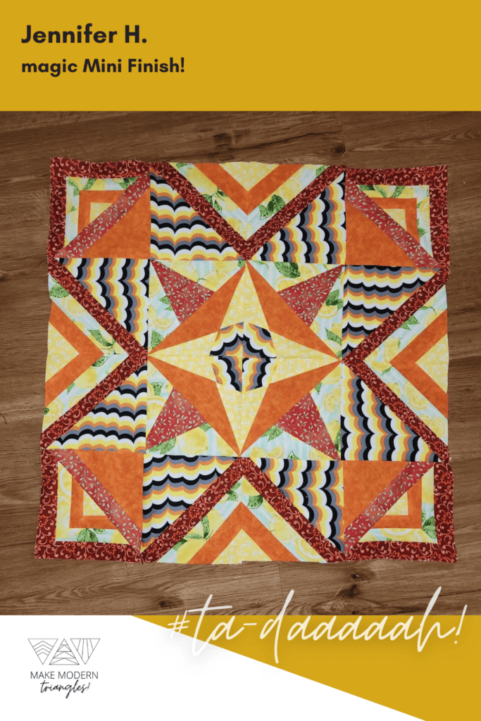 Jennifer H. Magic Mini quilt finish