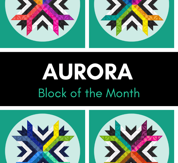 Aurora Block of the Month color palettes in four versions