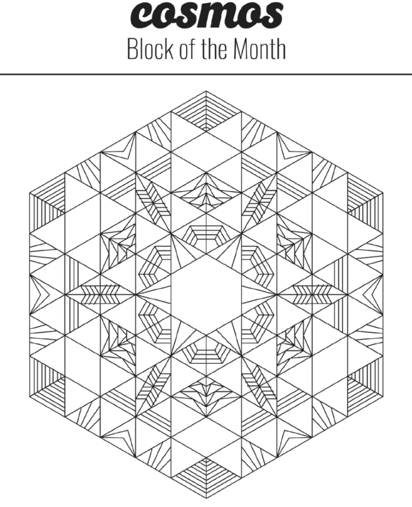 Cosmos Block of the month sheet to color