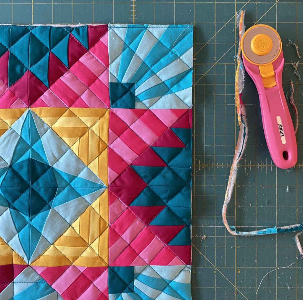 Sparkler BOM with diagonal stitching method for quilt tops