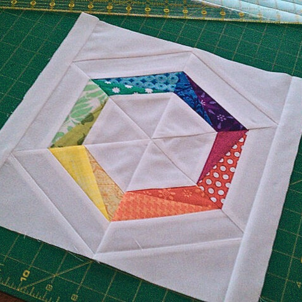 framed hexagon block