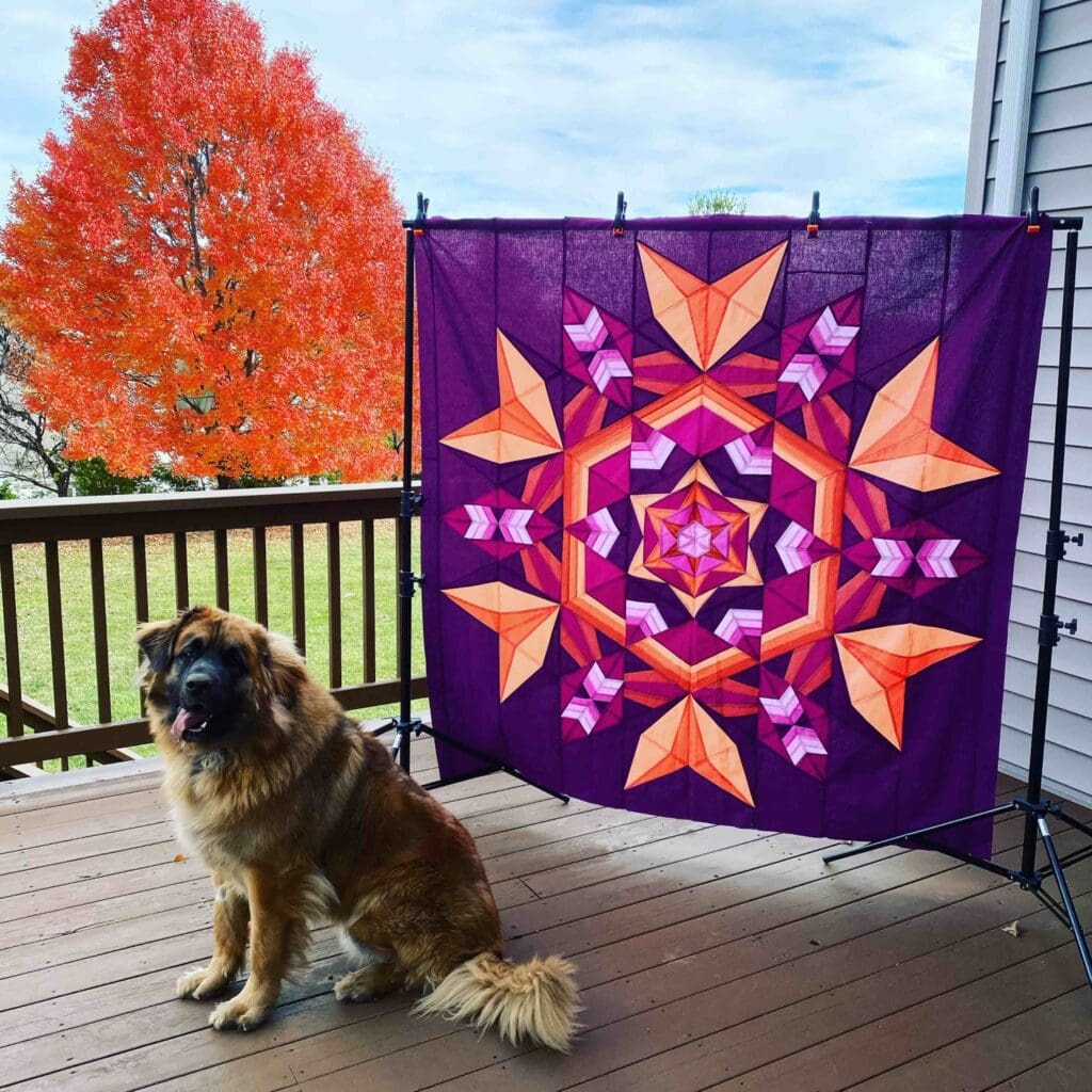 Solstice quilt uses triangles to make hexagon blocks