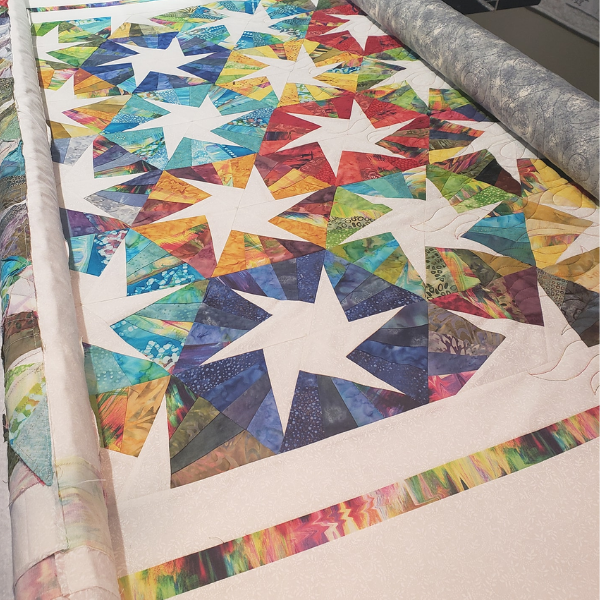 Hexagon quilts on a longarm