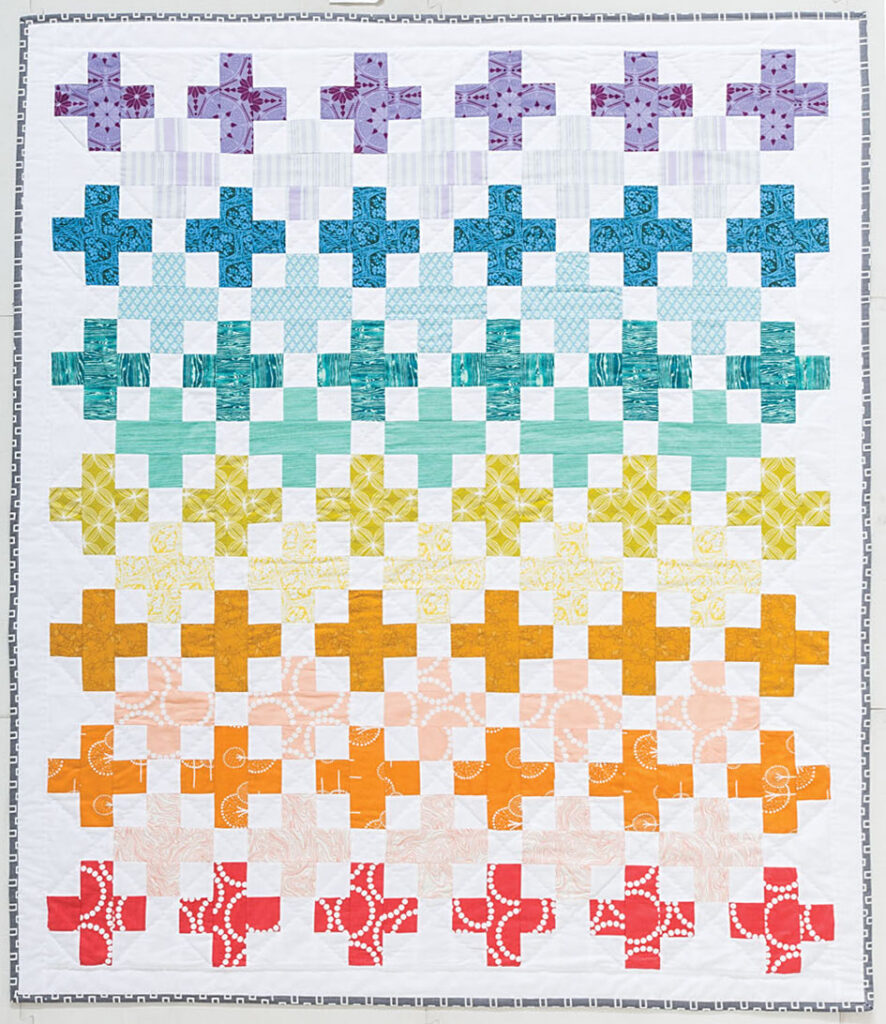 Plus sign rainbow quilt