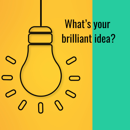 What's your brilliant idea? graphic of a lightbulb