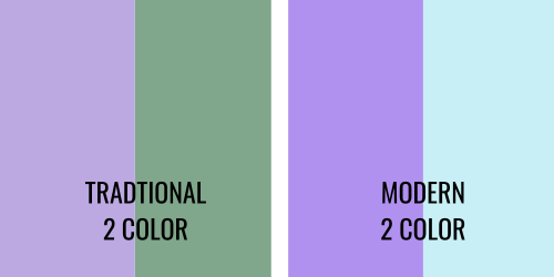 2-color quilts made modern with a bright color and a tint