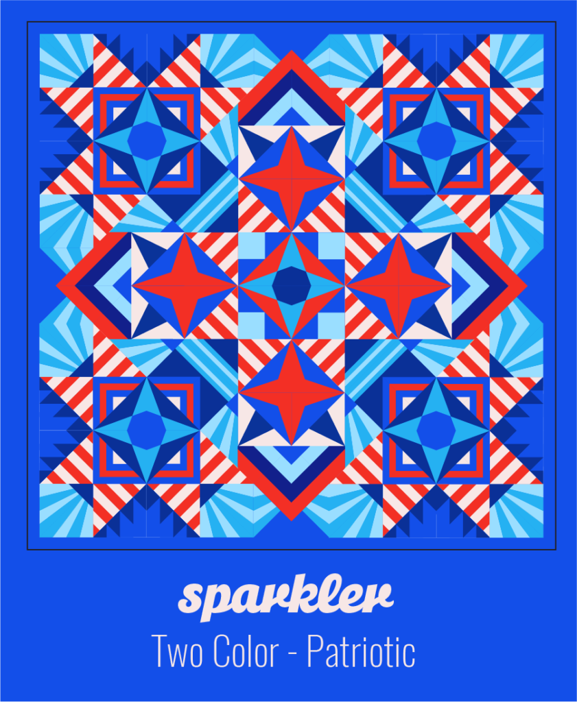 Two color quilt pattern Sparkler 