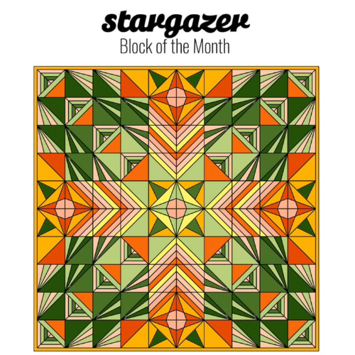 Coloring page created in digital app for Stargazer quilt Betty Ringler's coloring page