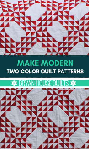 Make modern two color quilt patterns title graphic