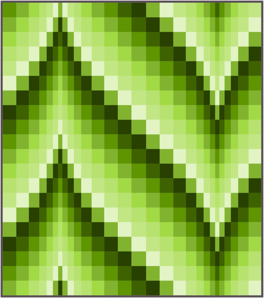 Green bargello monochromatic quilt pattern