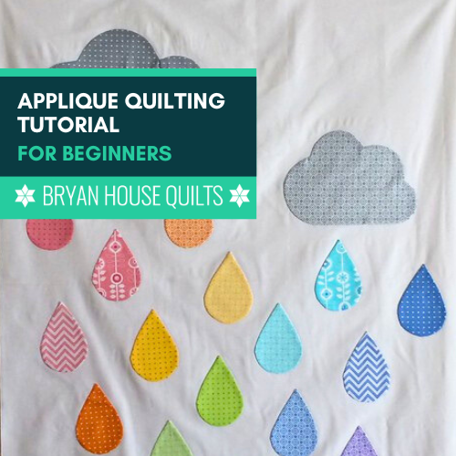 Rainbow Rain quilt sample for applique quilting tutorial