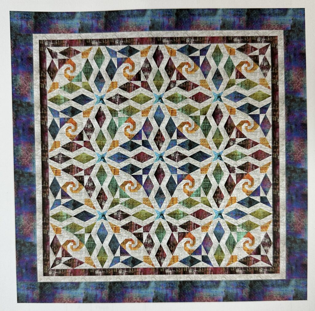 Storm at sea quilt design example of chrystallographic balance