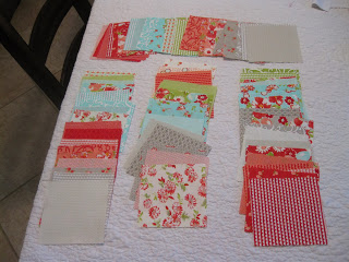 four sets of charm squares