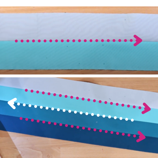 Diagram about sewing direction with strips