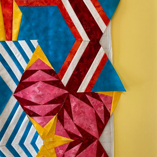 Bright, saturated yellow, red and blue blocks.