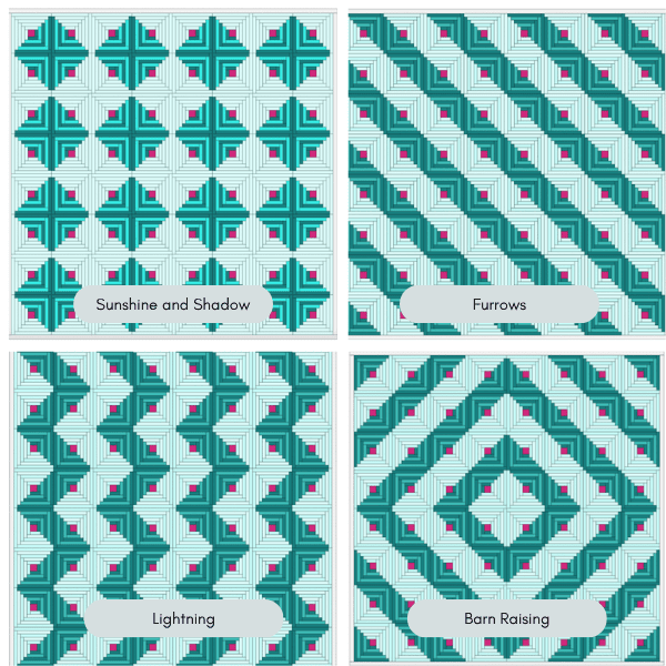 Classic log cabin quilts