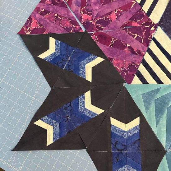 Echo BOM blocks in shades of blue placed in layout with pink, yellow and green blocks.