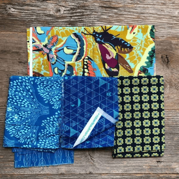 How to select fabric example to make scrappy blocks in the hello houston quilt tutorial