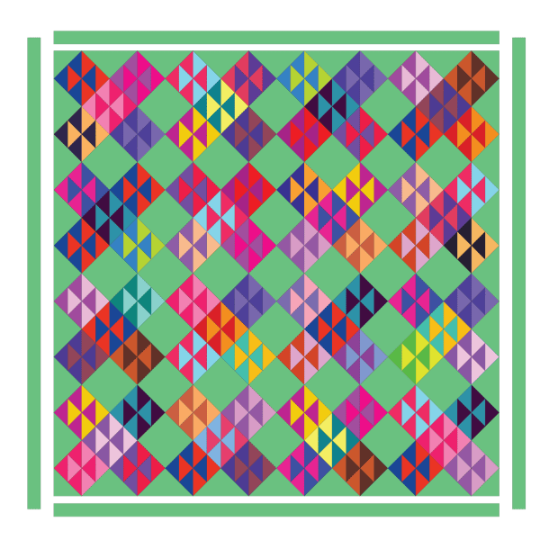 diagram showing how to attach the borders on the hello houston quilt tutorial