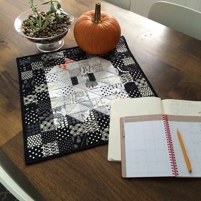 Vignette with Boos and Ghouls quilt
