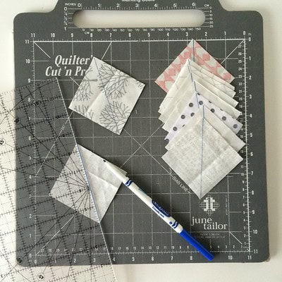 marking the squares for half square triangles